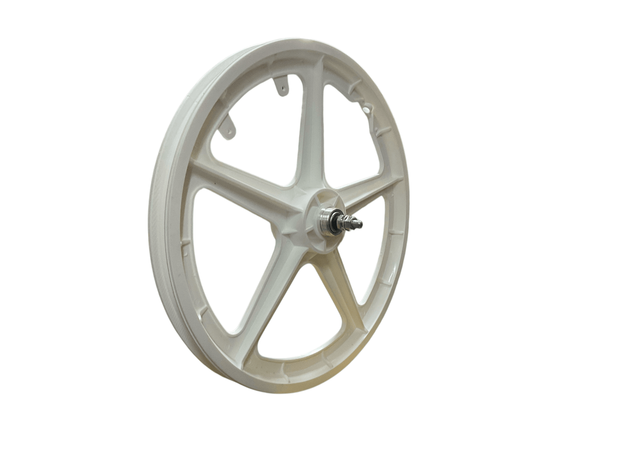 20" Rear STRAIGHT 5 "WHITE" BMX 5 Spoke Mag Nylon wheel in "WHITE" STRAIGHT 20D