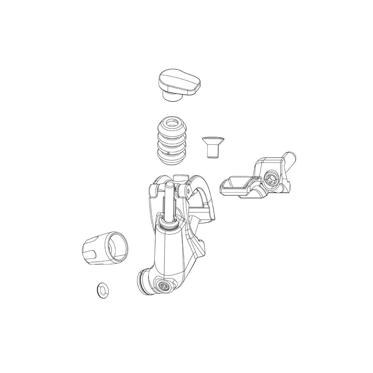 Rockshox Spare - Remote Twist Grip - 2 Position And 3 Position (Includes Grip Throttle Body, 1.5Mm Bearings, O-Ring, Detent Spring, Bushing) - Twistloc Ultimate B1+ (2024+):