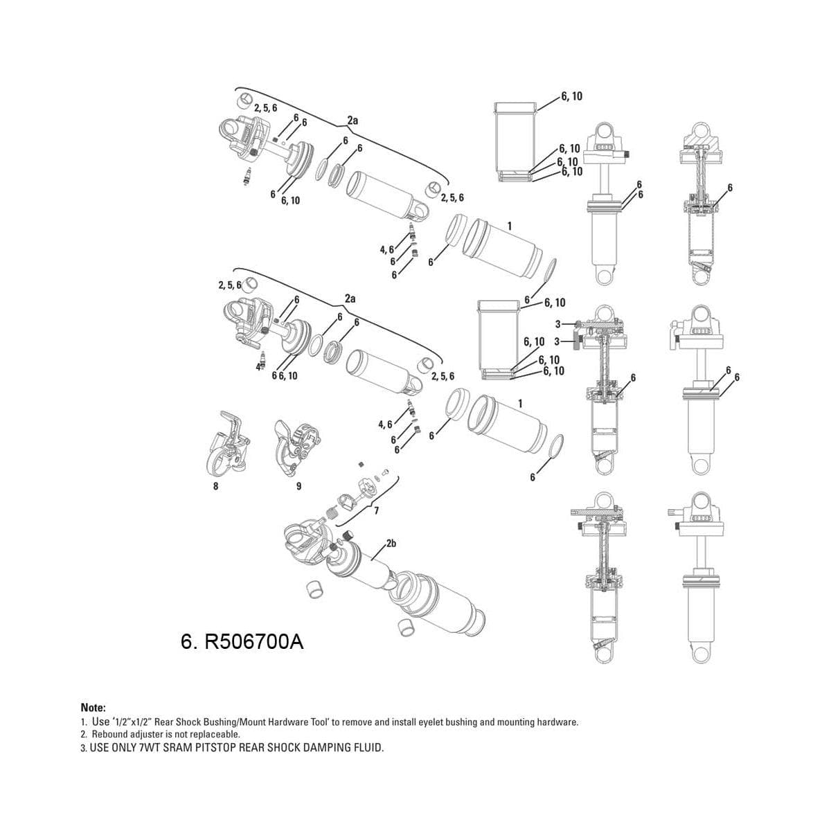 Rockshox Spare - Rear Shock Service Kit - 2010-2012 Ario: