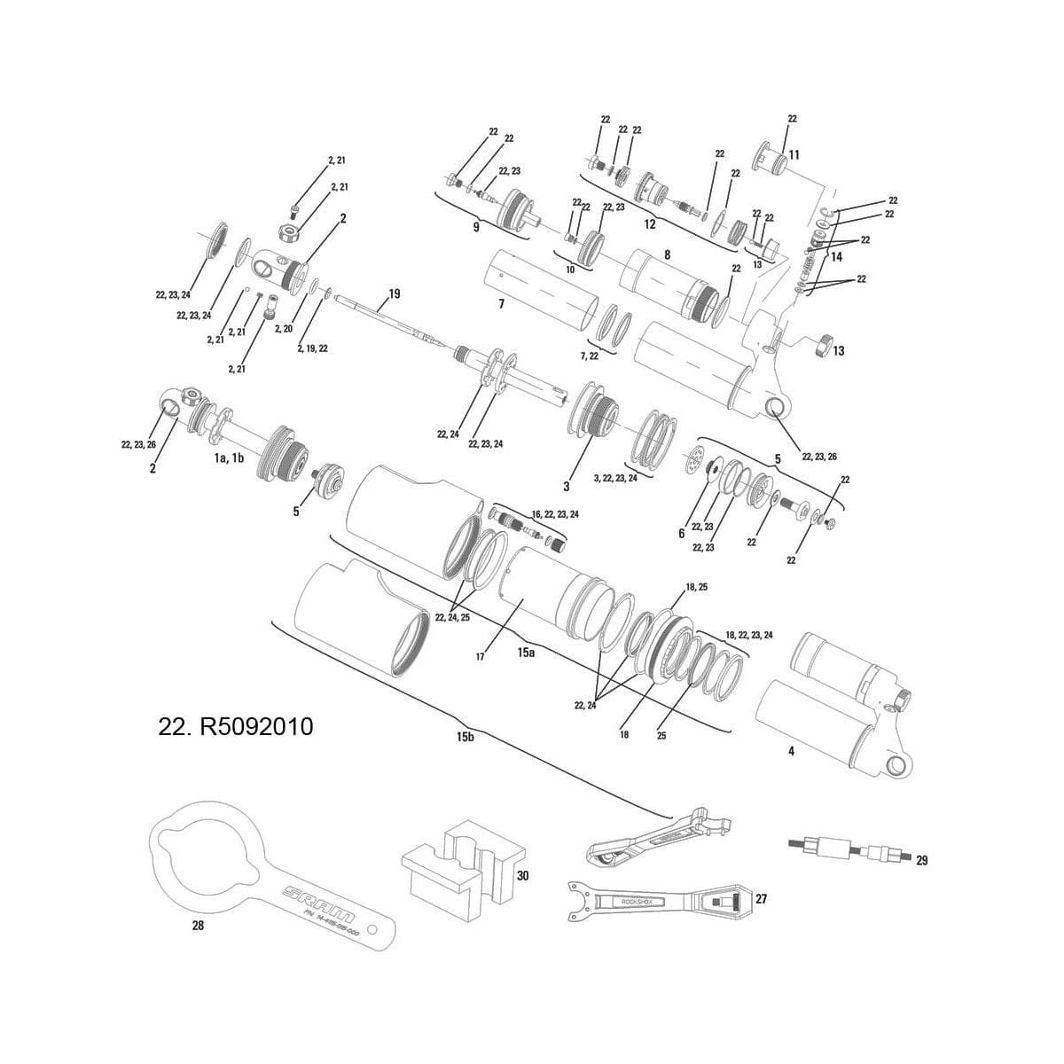 Rockshox Spare - Rear Shock Service Kit Full - 2011 Vivid Air: