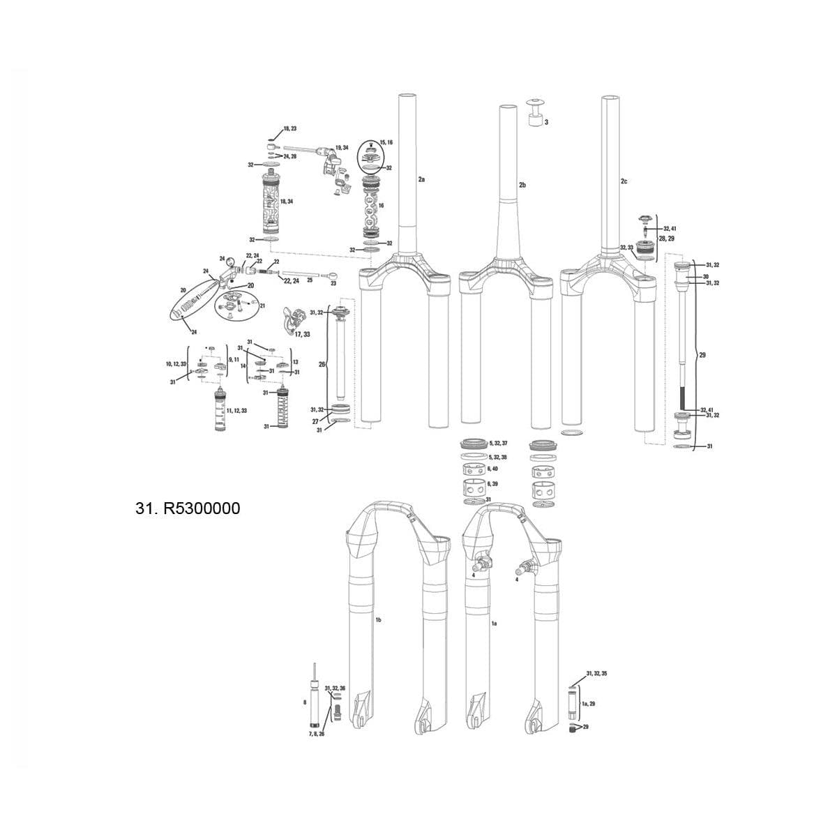 Rockshox Spare - Front Suspension Service Service Kit 08-15 Sida (80/100Mm Chassis Only):