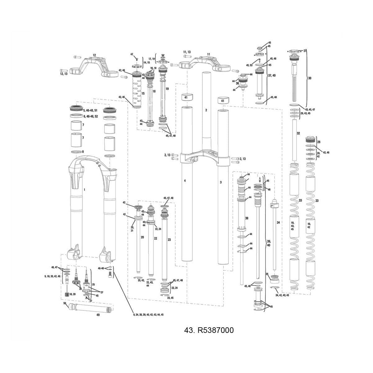 Rockshox Spare - Front Suspension Service Kit - 2010-2014 Boxxer Team: