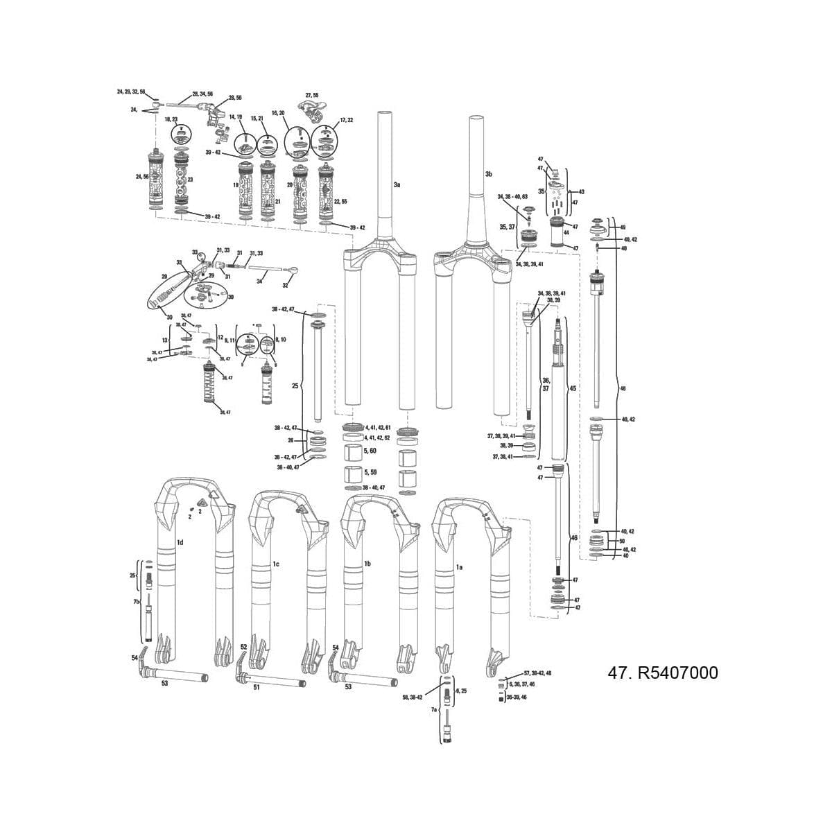 Rockshox Spare - Front Suspension Service Kit, Air U-Turn/Motion Control - 2010 Revelation: