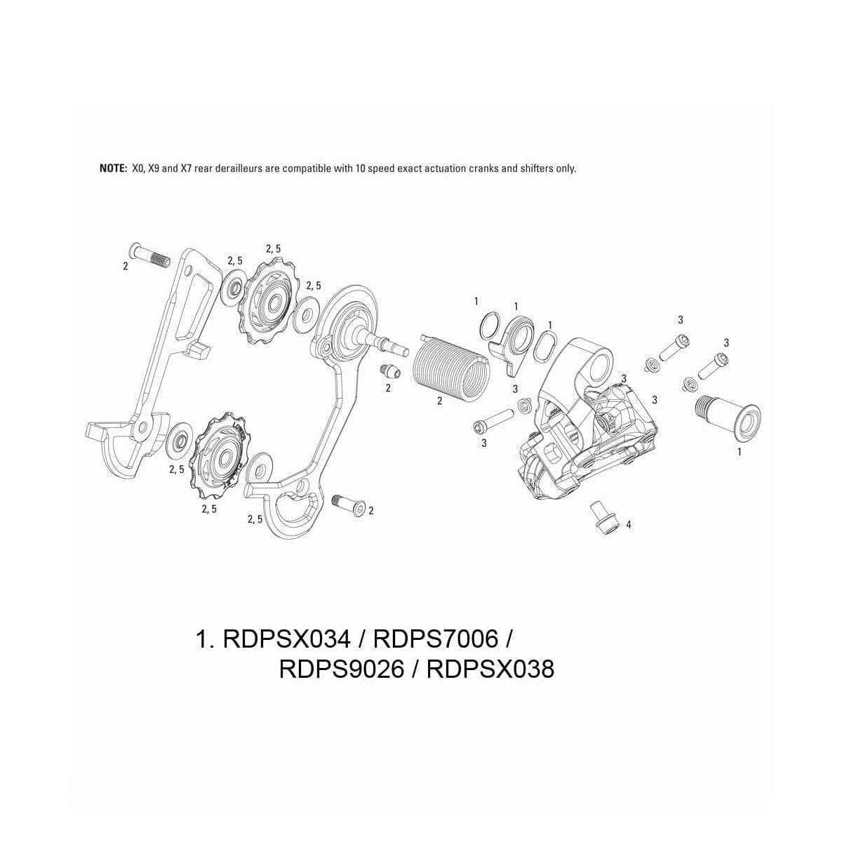 Sram Spare - Rear Derailleur Hanger Bolt Kit X0/X9 Type 2 / 2011 X0/X9 10Speed: