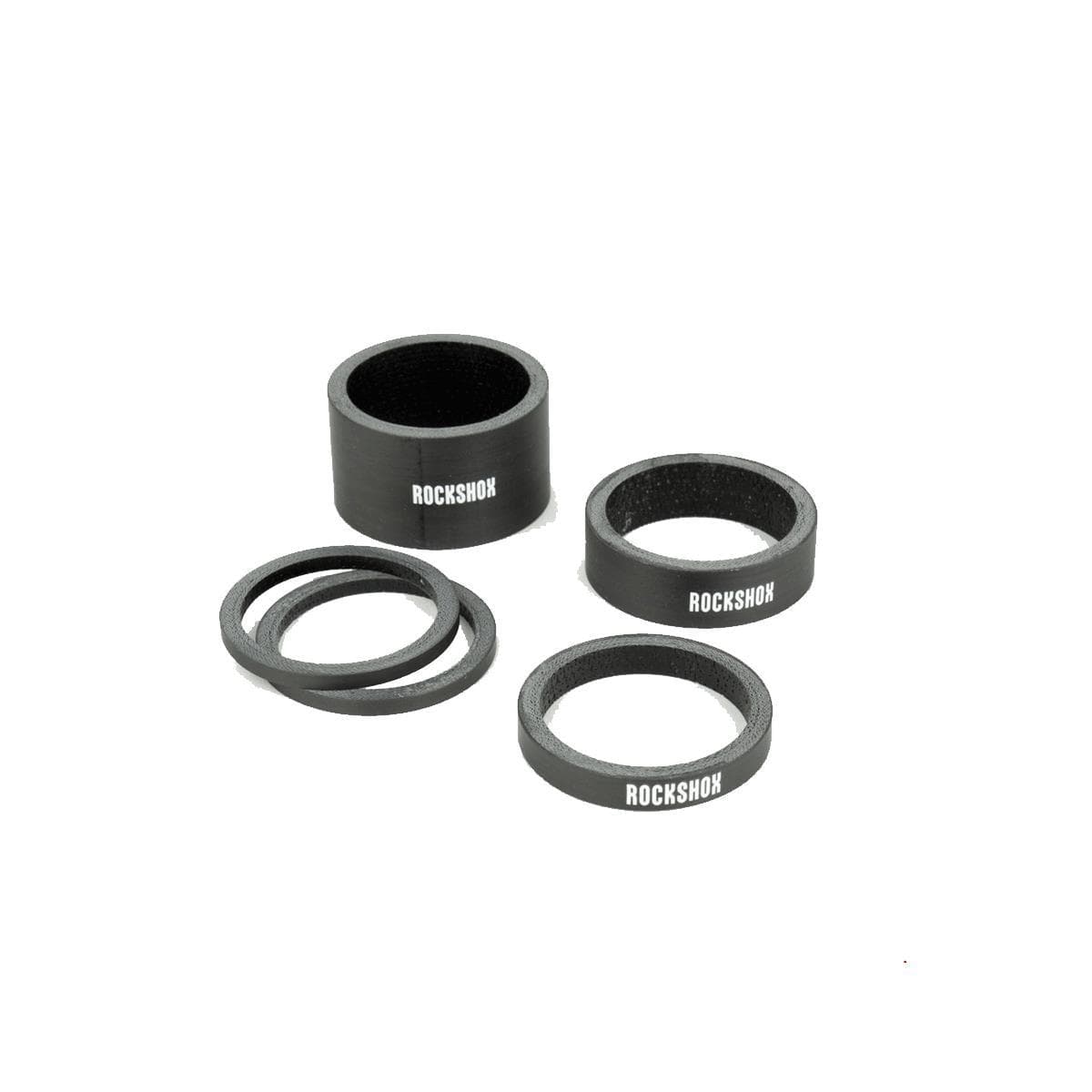 Rockshox Headset Spacer Set, Ud Carbon (2.5Mm X 2, 5Mm X 1, 10Mm X 1, 20Mm X 1): Gloss White Logo 1.1/8 (28.8Mm)