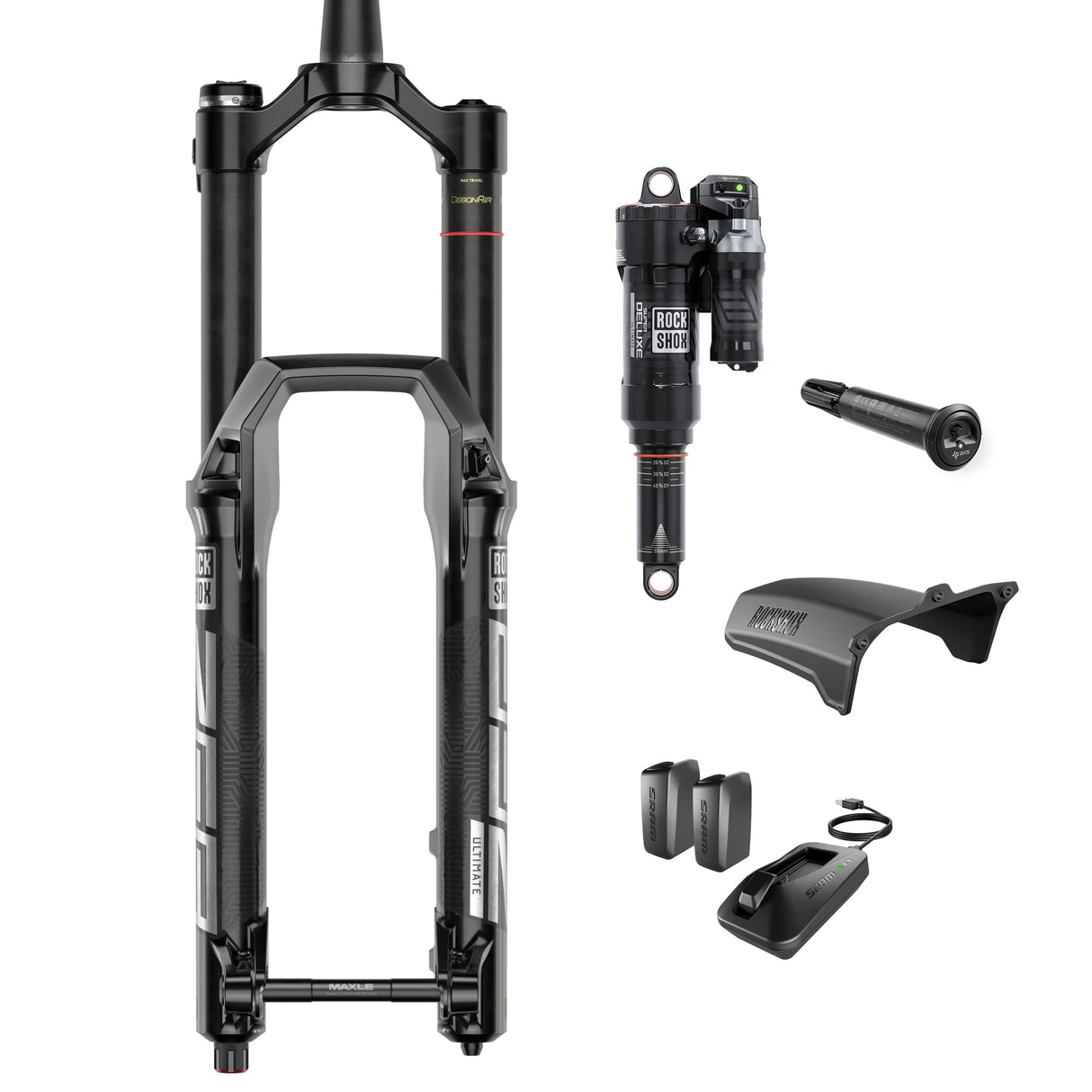 Rockshox Flight Attendant Upgrade Kit - (Zeb 29 Fa 170, Superdeluxe Fa Standard/Standard, Dubfa Pedal Sensor, 2 Batteries W/Charger) A1 - Trek Slash 2021-2022:  230X62.5