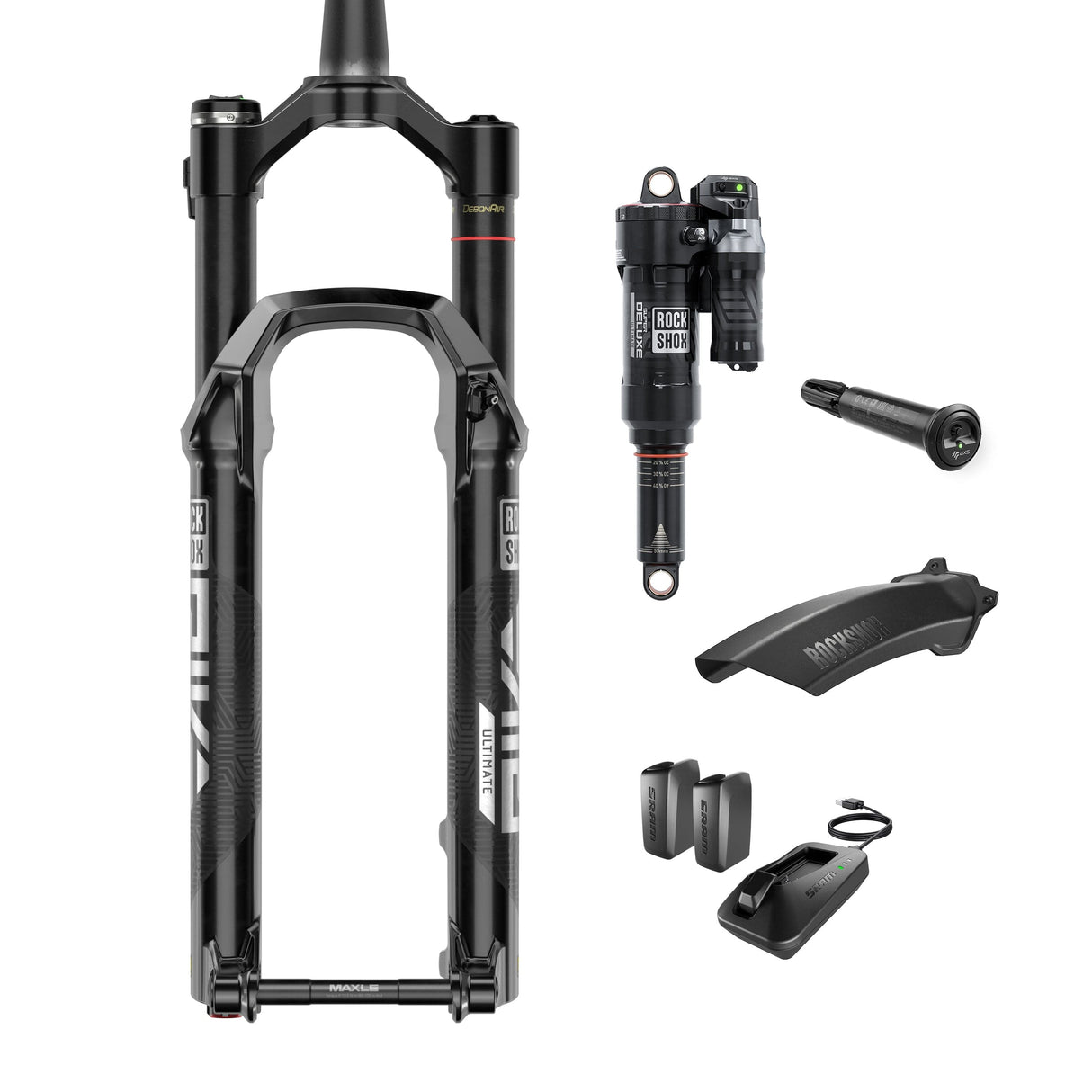 Rockshox Flight Attendant Upgrade Kit - (Pike 29 Fa 140, Superdeluxe Fa Standard/No Bushing, Dubfa Pedal Sensor, 2 Batteries W/Charger) A1 - Canyon Neuron 2021-2022:  210X50