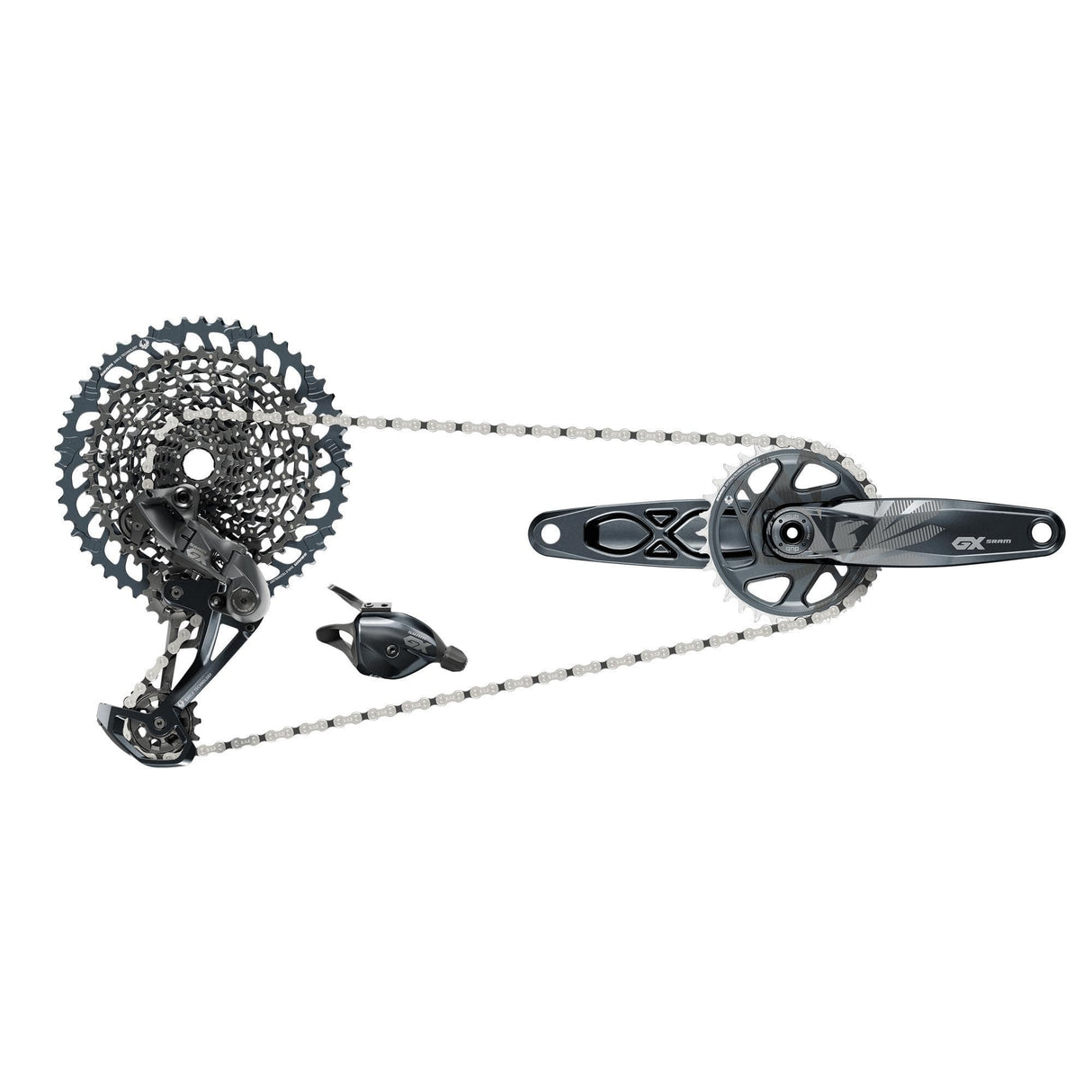 Sram Gx Eagle Dub Boost Groupset (Rear Der, Trigger Shifter With Clamp, Crankset Dub 12S With Dm 32T X-Sync Chainring, Chain 126 Links 12S, Cassette Xg-1275 10-52T, Chaingap Gauge): Lunar 175Mm - Boost