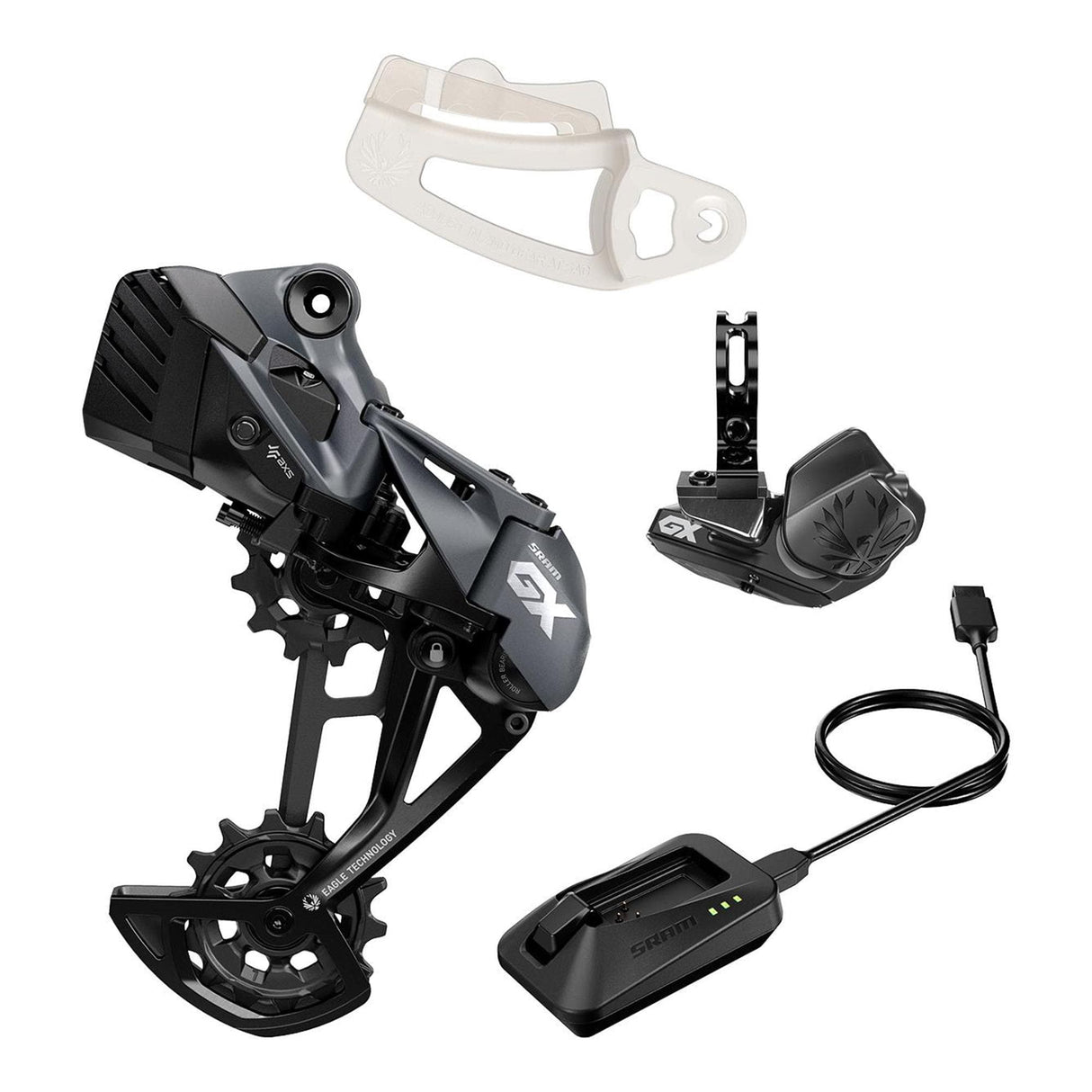 Sram Gx Eagle Axs Upgrade Kit (Rear Derailleur With Protector, Battery, Pod Controller W/Infinite Clamp, Powerlock, Charger/Cord, Chain Gap Tool, Sram Multitool):