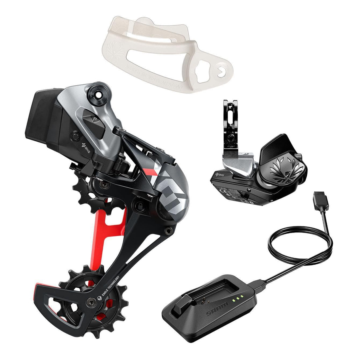 Sram X01 Eagle Axs Upgrade Kit (Rear Der W/Battery And Battery Protector, Rocker Paddle Controller W/Clamp, Charger/Cord, Chain Gap Tool): Red