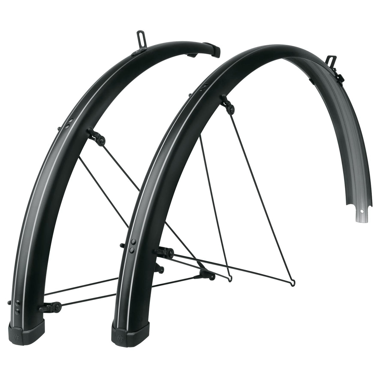 Sks Bluemels Stripes 28" Mudguard: Black/Grey 45Mm