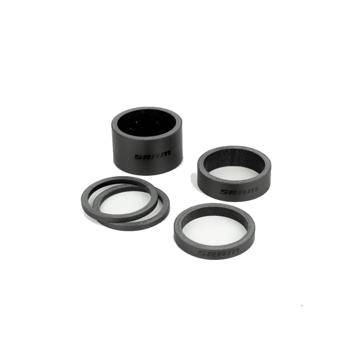 Sram Headset Spacer Set, Ud Carbon (2.5Mm X 2, 5Mm X 1, 10Mm X 1, 20Mm X 1): Gloss Black Logo 1.1/8 (28.8Mm)