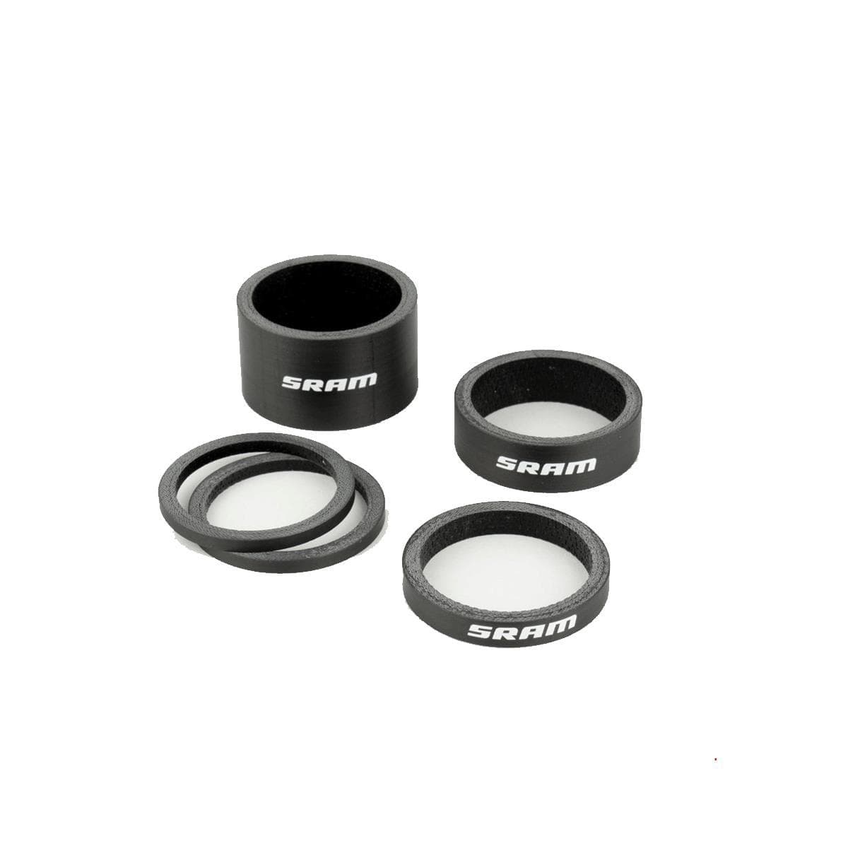 Sram Headset Spacer Set, Ud Carbon (2.5Mm X 2, 5Mm X 1, 10Mm X 1, 20Mm X 1): Gloss White Logo 1.1/8 (28.8Mm)