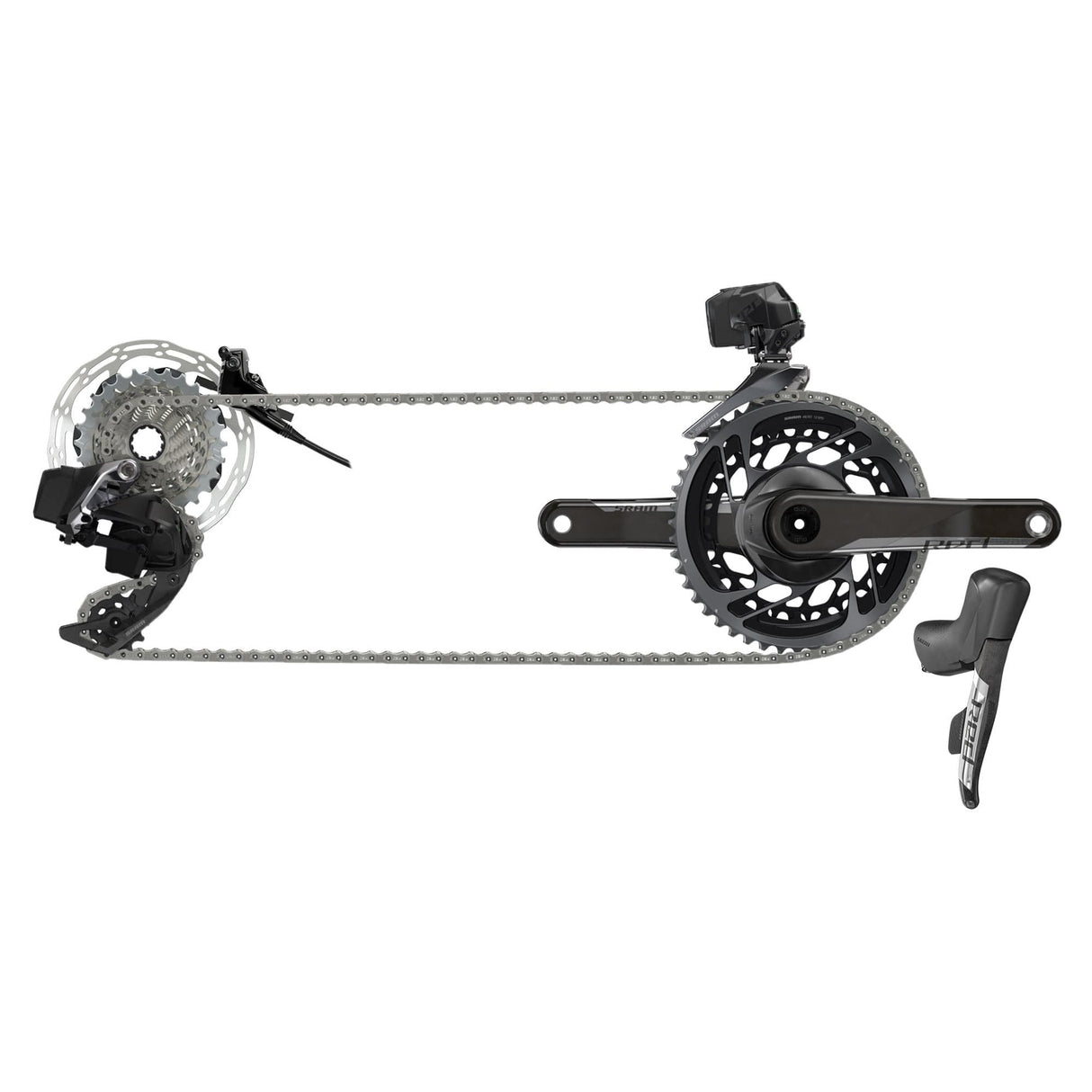 Sram Red Etap Axs 2X D1 Electronic Hrd Fm Groupset - 6 Bolt Rotors (Shift/Hyd Disc Brake, 2Piece Cal., Rearder & Battery, Frontder & Battery, 160Rotors Clx Ti 6Bolt, Charger/Cord & Quickstart Guide):