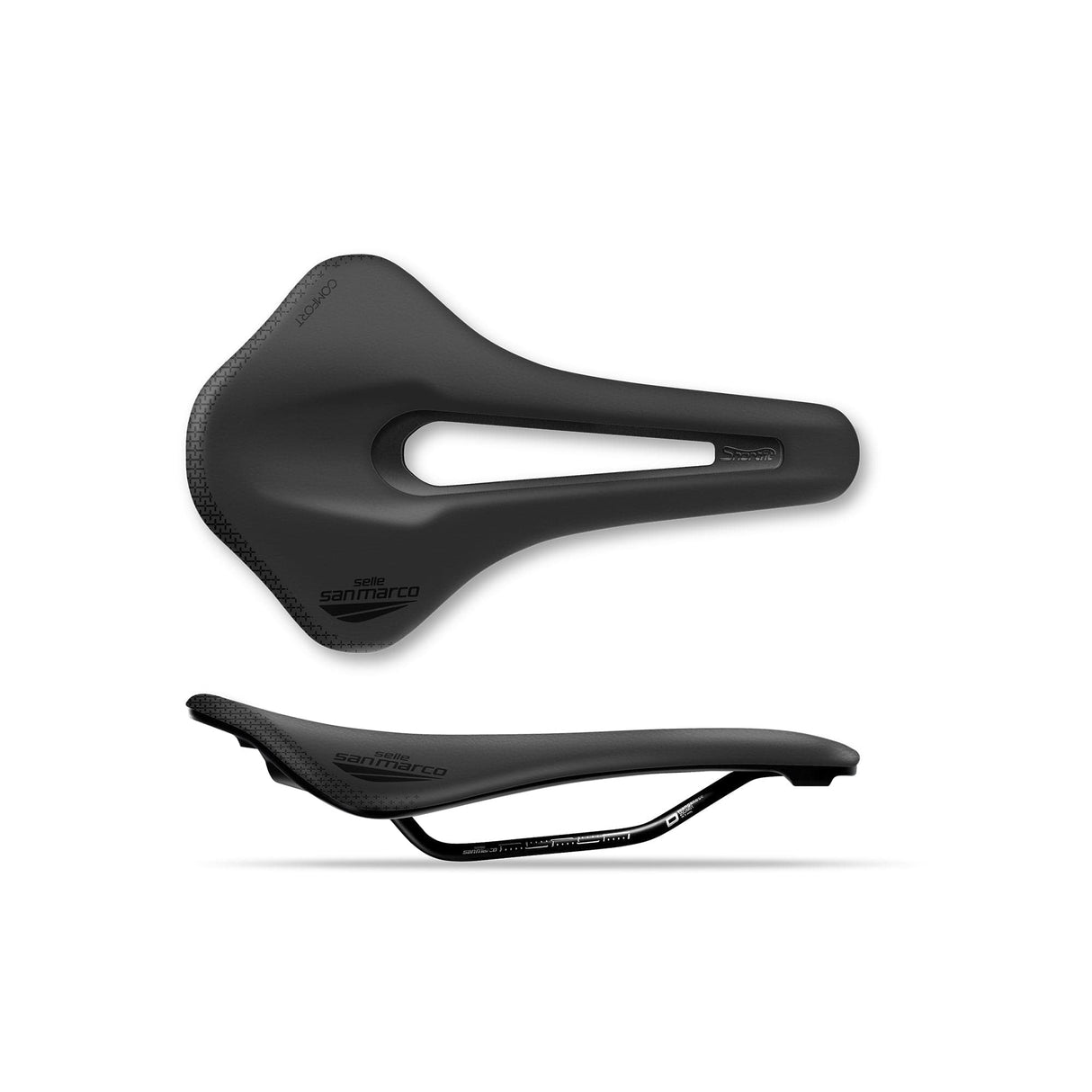 Selle San Marco Shortfit 2.0 Comfort Dynamic Saddle: Black/Black S3