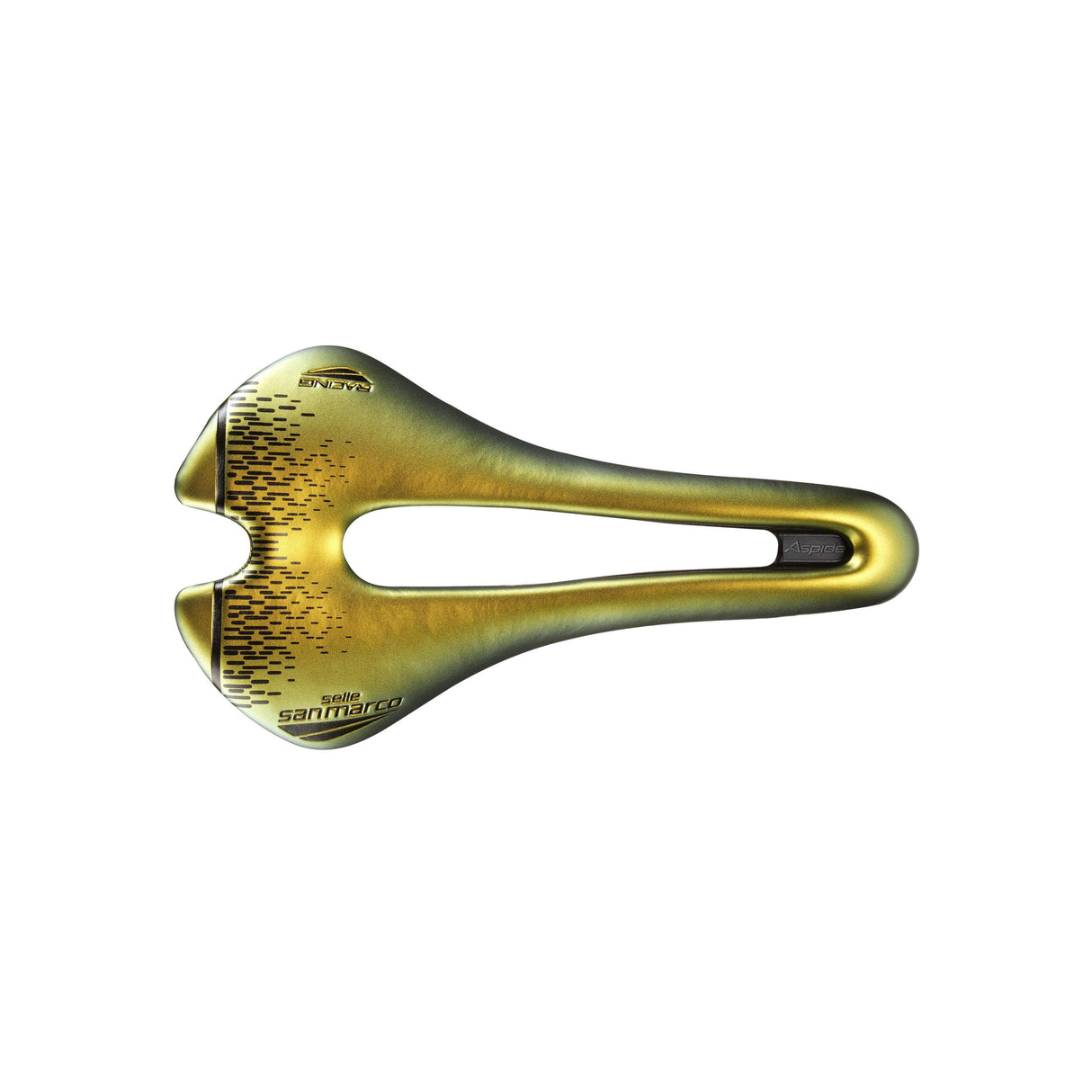 Selle San Marco Aspide Short Racing Saddle: Iridescent Gold L3