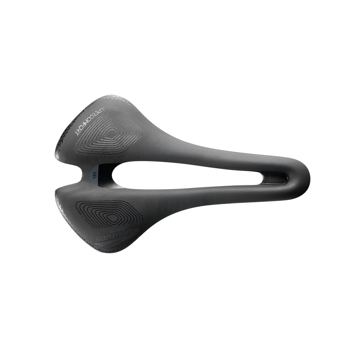 Selle San Marco Aspide Short Supercomfort Racing Saddle: Black/Black Wide (L3)