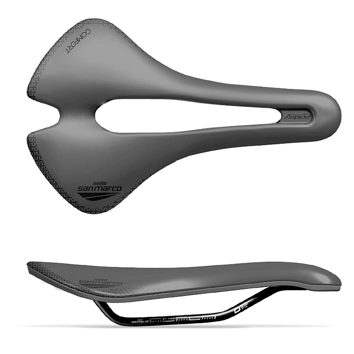 Selle San Marco Aspide Short Comfort Dynamic Saddle: Black/Black Narrow (S3)