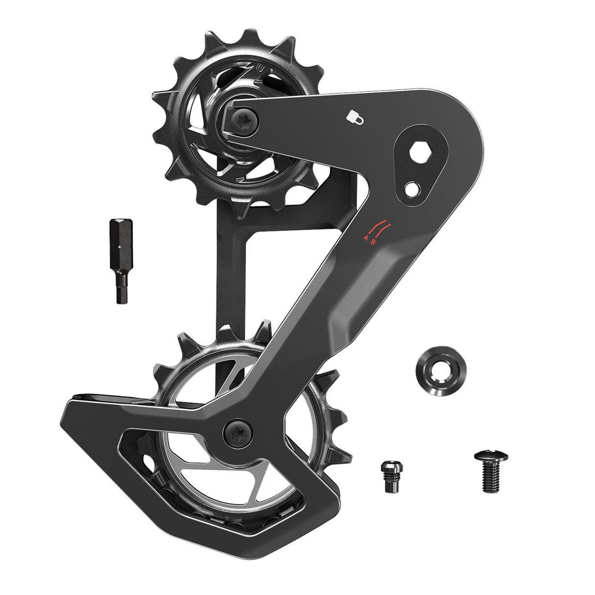 Sram Rear Derailleur Cage Kit Carbon T-Type Eagle Axs Without Damper (Replacement Outer And Inner Cages, Bit Driver Hex3, Including Pulleys):