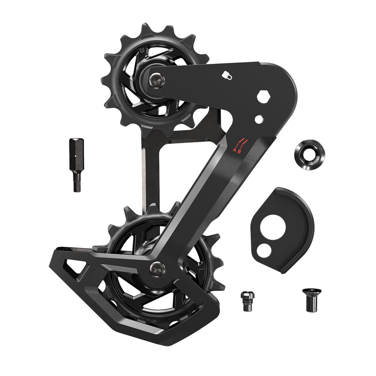 Sram Rear Derailleur Cage Kit Aluminum T-Type Eagle Axs Without Damper (Replacement Outer And Inner Cages, Bit Driver Hex3, Including Pulleys):