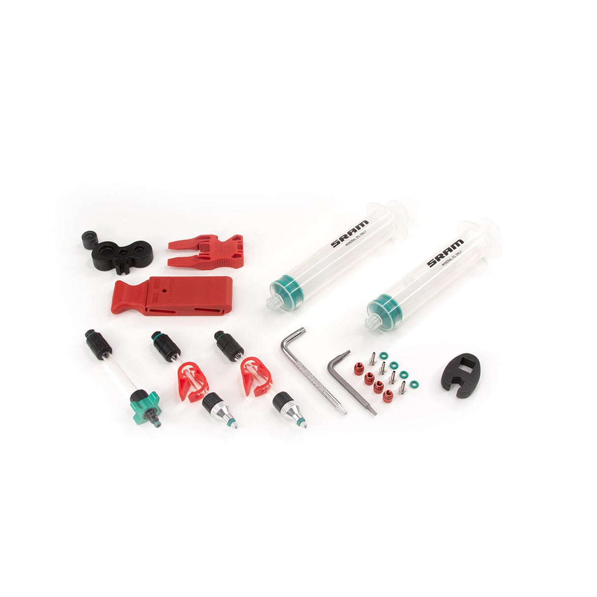 Sram Standard Mineral Oil Bleed Kit (Includes 2 Standard Syringes, M4 Fittings, Bleed Blocks, Torx Tool, Crowfoot, Bleeding Edge Fitting) - Db8/Maven:  Doesn'T Include Maxi