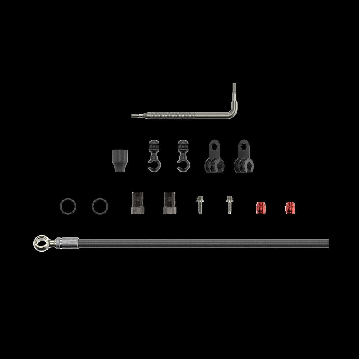 Sram Spare - Disc Brake Hydraulic Hose Kit - Silver Banjo -2000Mmblk (Inc. Banjo, Fittings) - Xx,Juicy5/7/,Guide R/Rs/Rsc/Ult (B1),Guide T(A1),G2 Rsc/Ult: Black 2000Mm