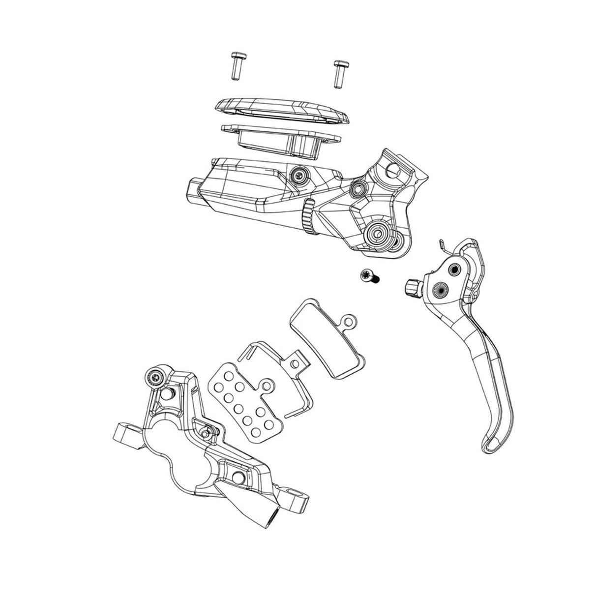 Sram Disc Brake Lever Assembly - Aluminum Lever (Includes Blade, Reach Knob, Cam, Spring) - Maven Ultimate/Silver A1: