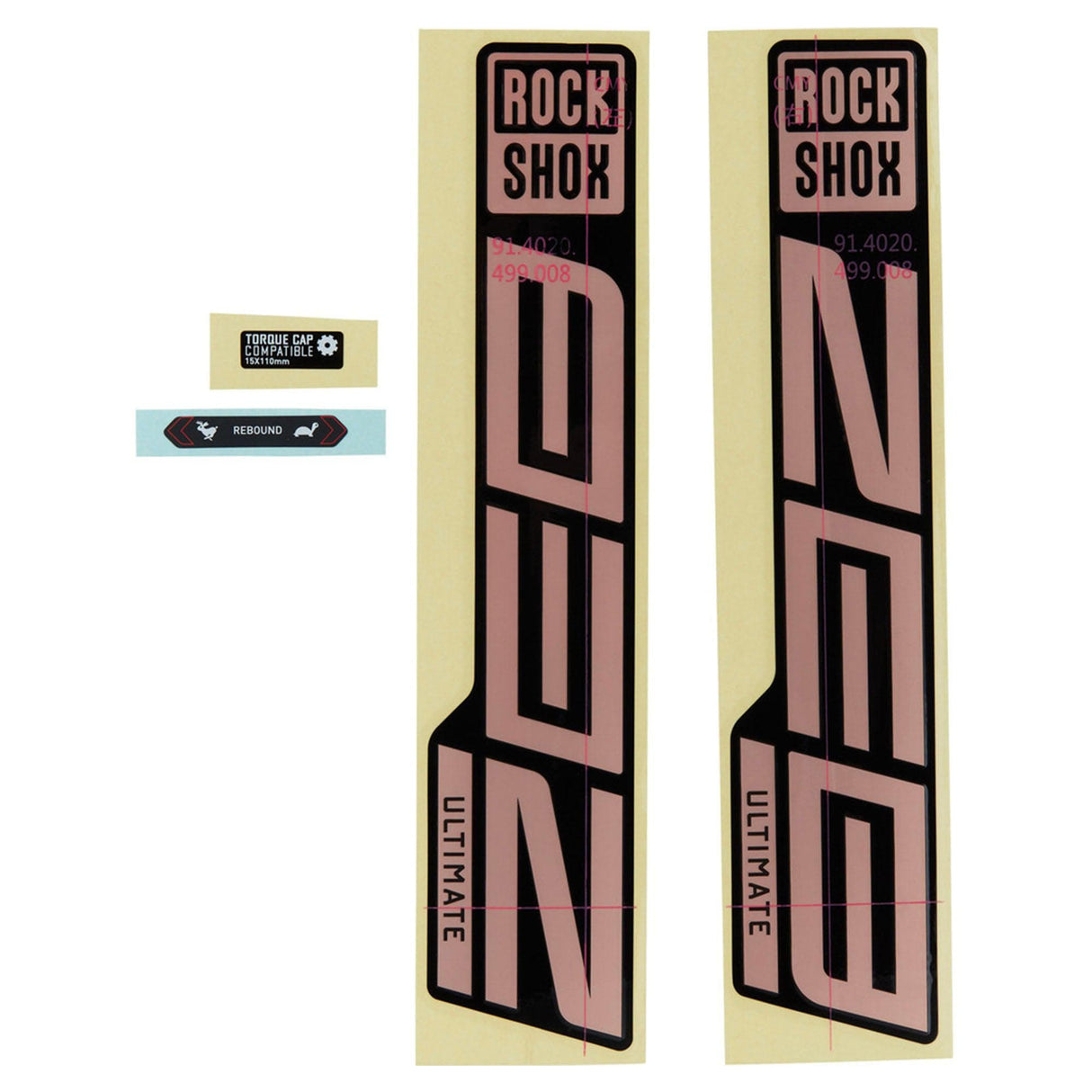 Rockshox Fork Decal Kit - Zeb Ultimate 27/29 (2021): Matte Copper Foil/High Gloss Black