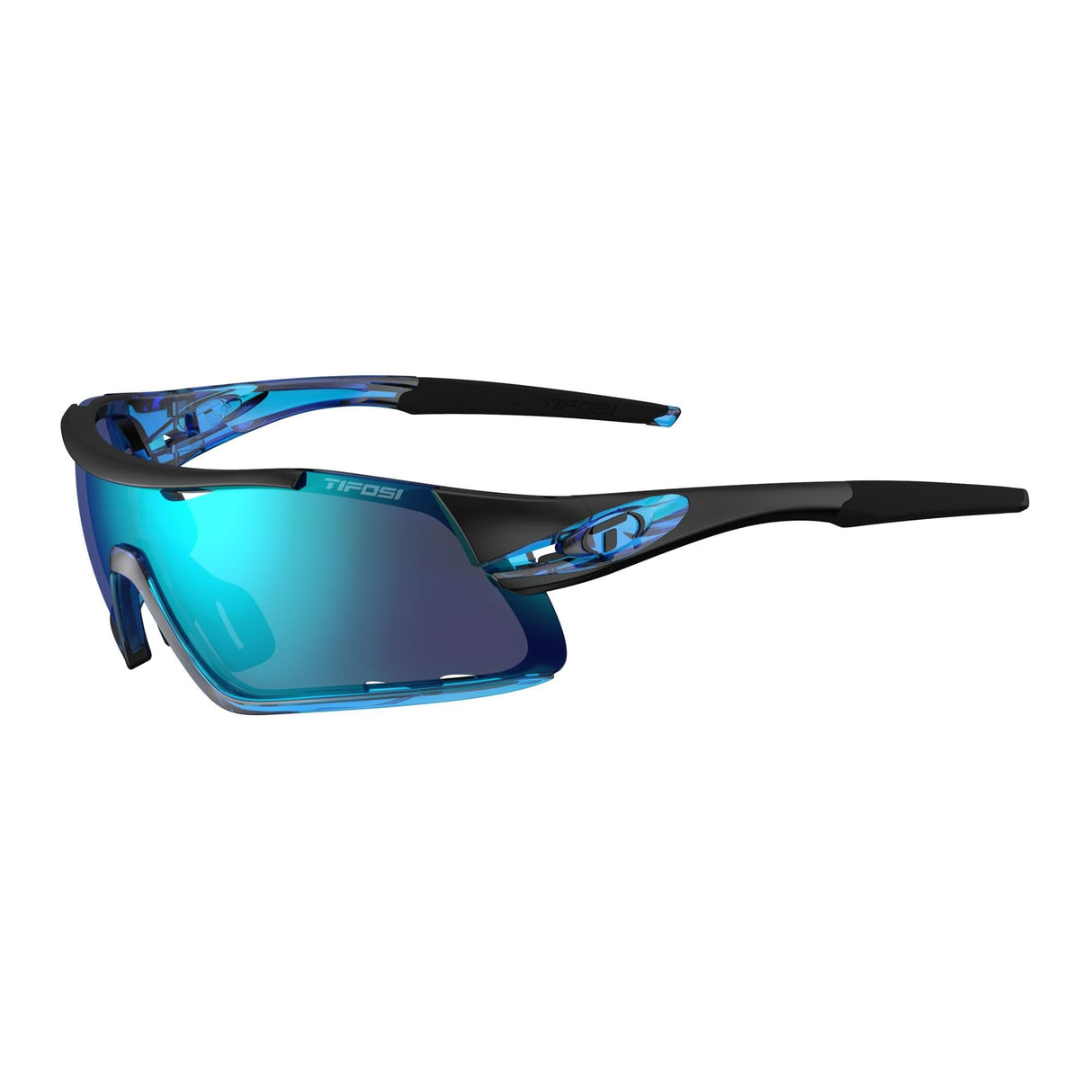 Tifosi Davos Interchangeable Clarion Blue Lens Sunglasses 2018: Crystal Blue/Clarion Blue