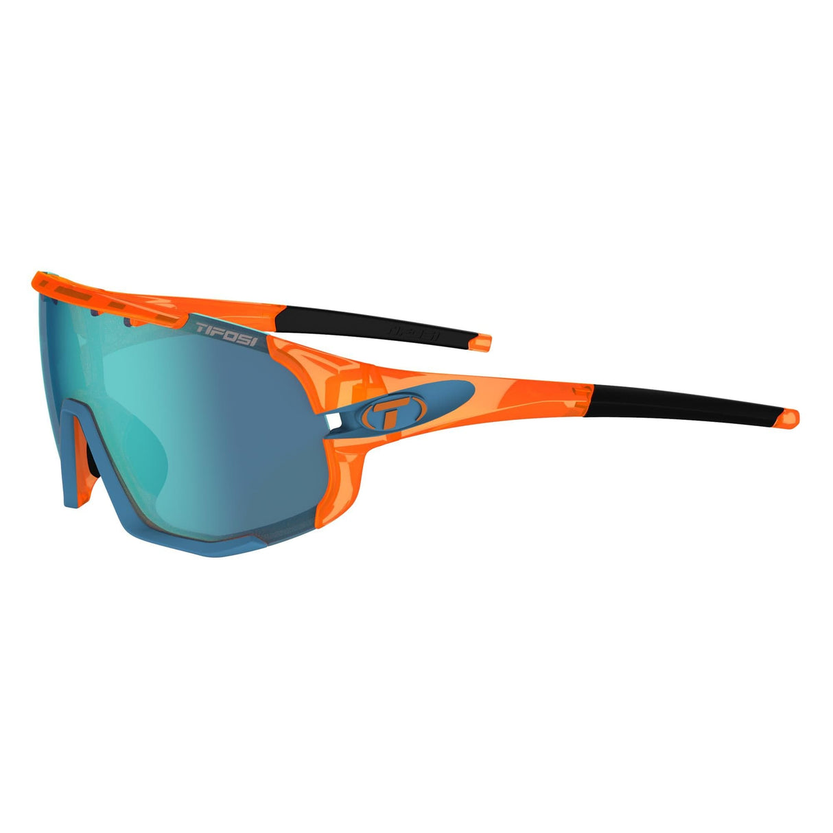 Tifosi Sledge Interchangeable Clarion Lens Sunglasses 2020: Crystal Orange/Clarion Blue