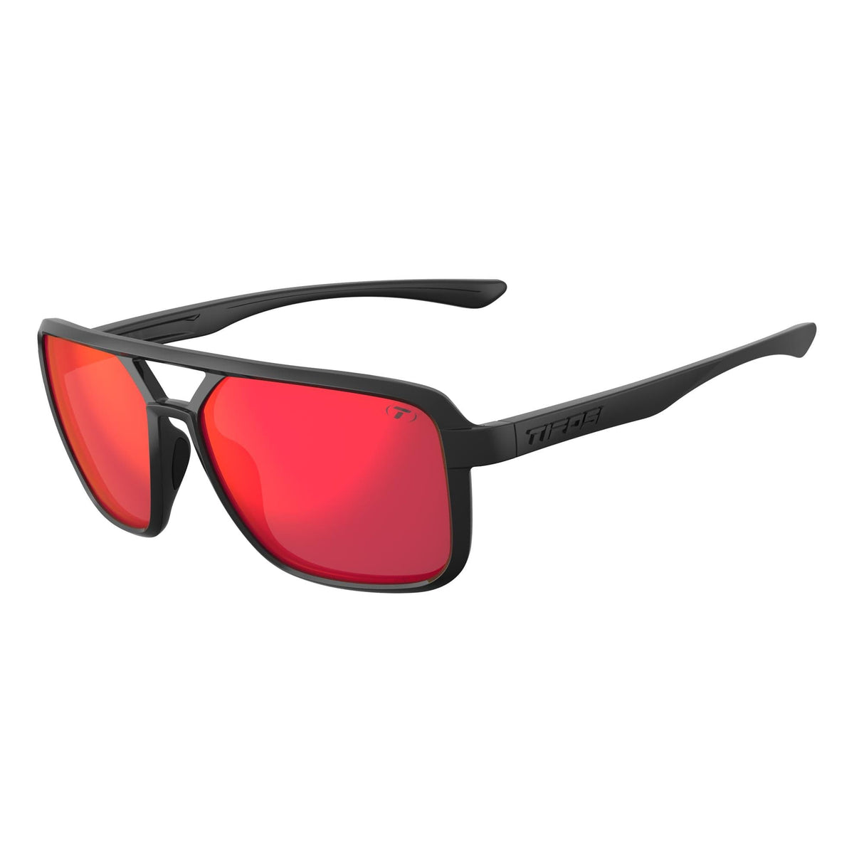 Tifosi Salto Single Lens Sunglasses 2024: Blackout Smoke Red Mirror