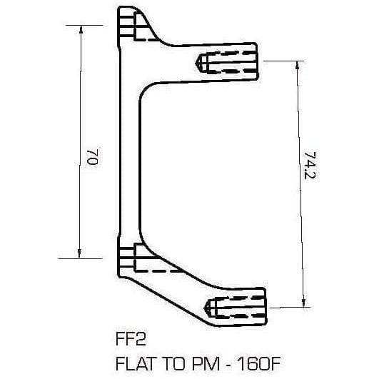 TRP Adapter FF2  Flat Mount  160mm Front