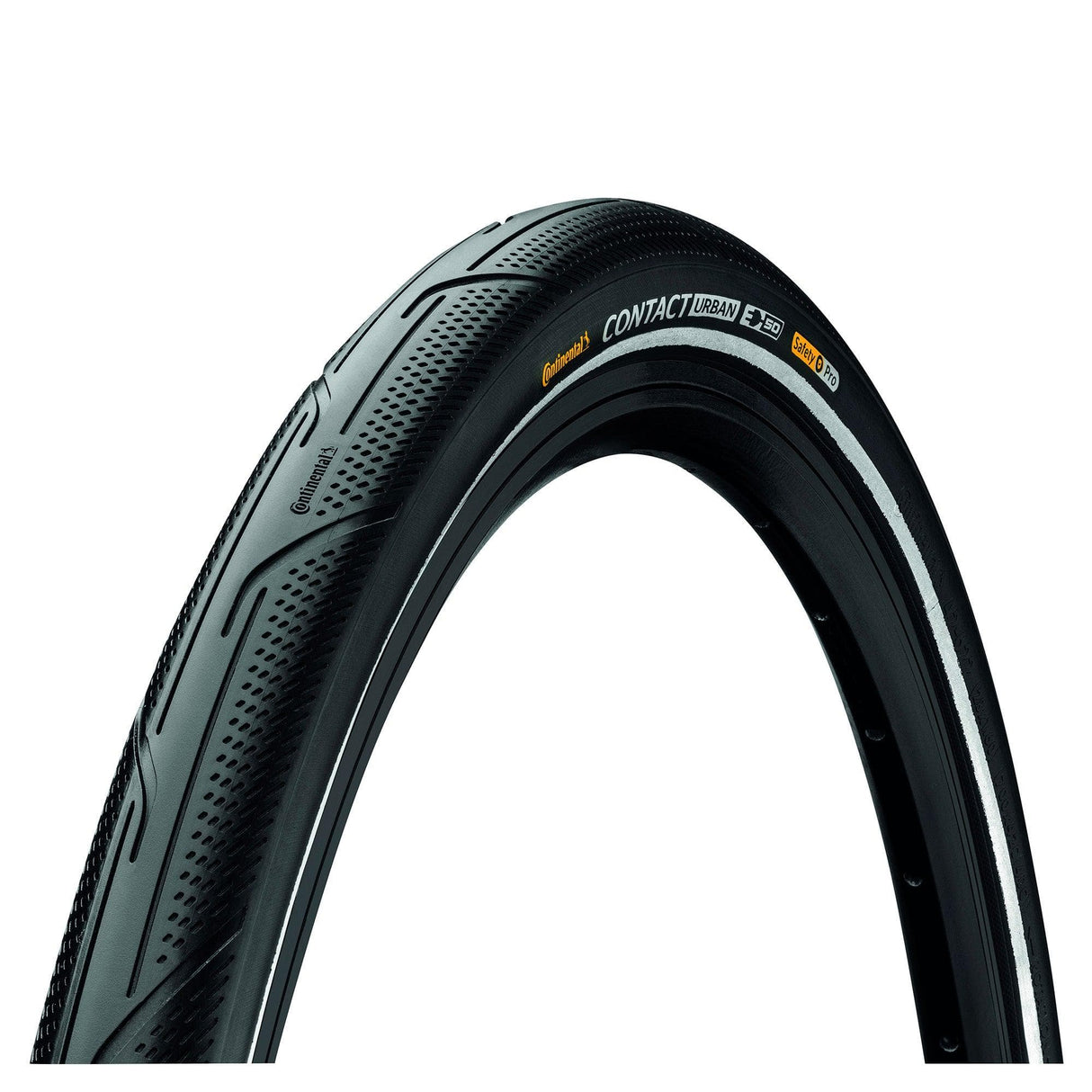 Continental Contact Urban Reflex Tyre - Wire Bead Puregrip Compound: Black/Black Reflex 28X2.00"