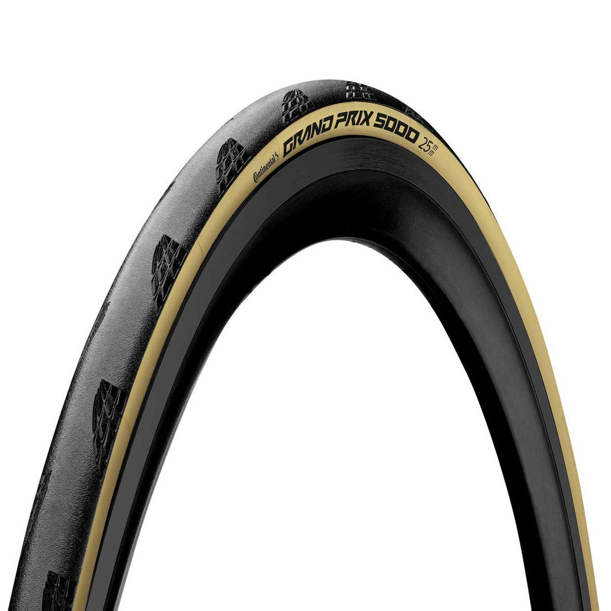 Continental Grand Prix 5000 Tyre - Foldable Blackchili Compound 2021: Black/Cream 700X25C