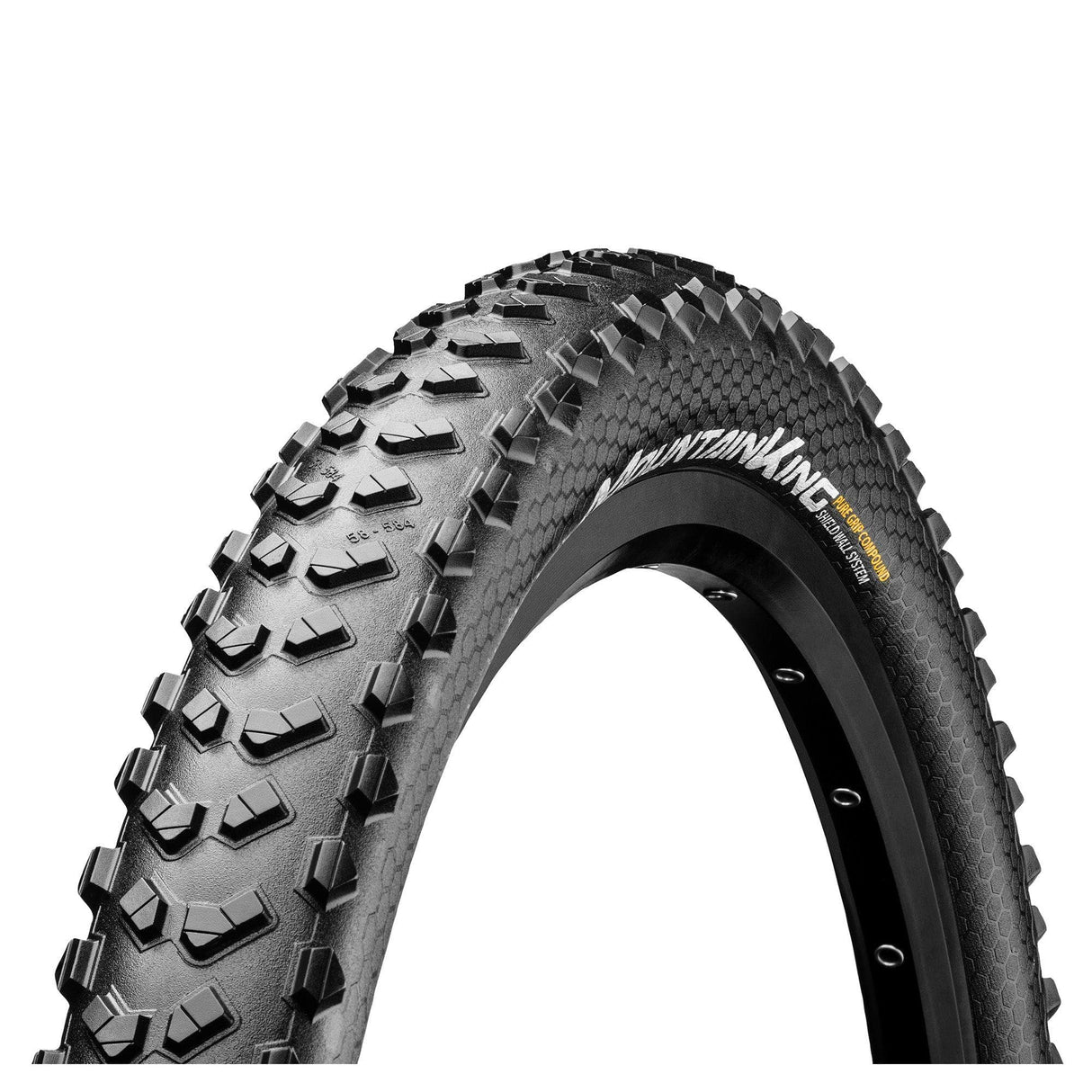 Continental Mountain King Shieldwall Tyre - Foldable Puregrip Compound: Black/Black 27.5X2.30"