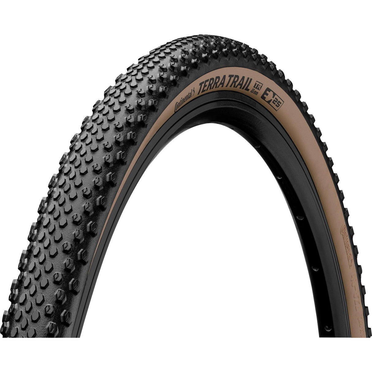 Continental Terra Trail Shieldwall Tyre - Foldable Skin 2022: Black/Brown 700X38C