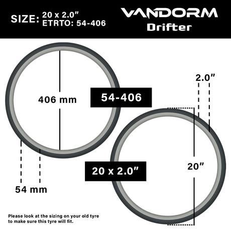 Vandorm Drifter BMX Tyre - 20" x 2.00" - Green