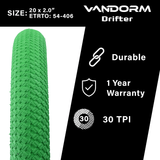 Vandorm Drifter BMX Tyre - 20" x 2.00" - Green