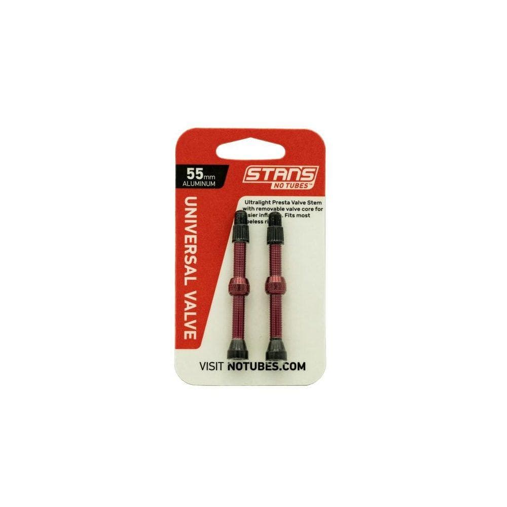 Stans NoTubes VALVE STEM PAIR UNI AL PRESTA 55MM RED