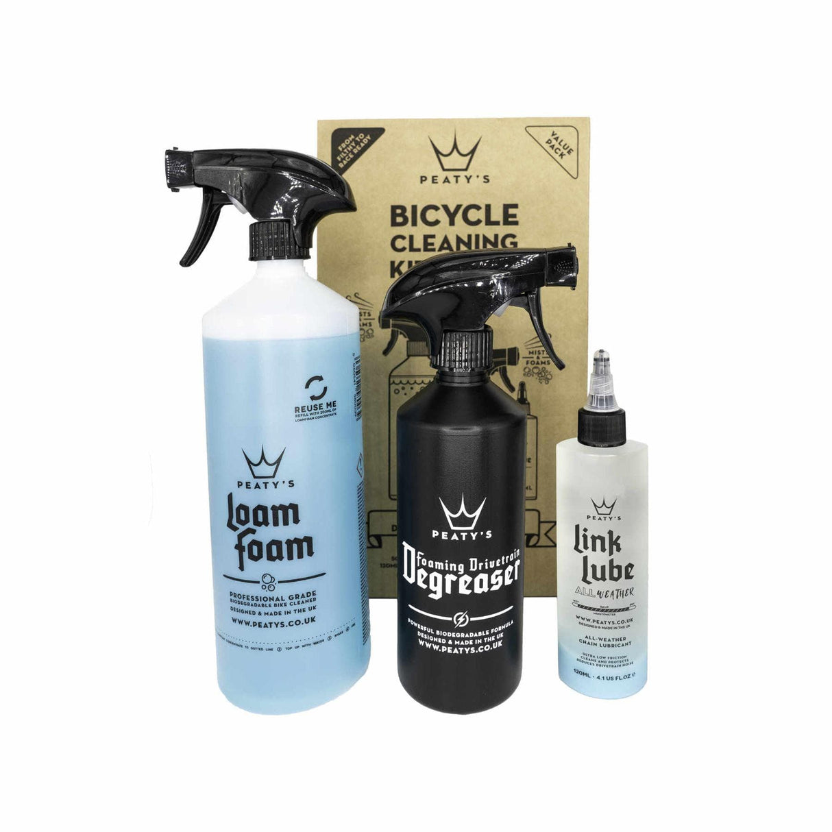 Peaty's Wash Degrease Lubricate Bicycle Cleaning Kit