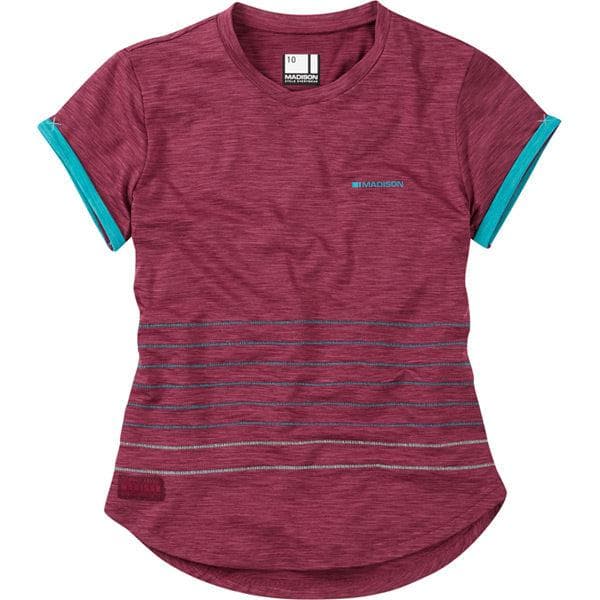 Madison Leia women's short sleeved jersey; classy burgandy size 14