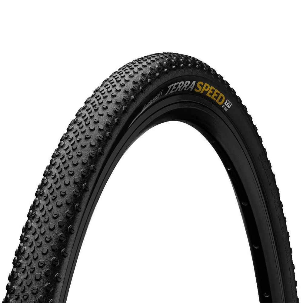 Continental Terra Speed ProTection Cross / Gravel Bike Foldable Tyre - 700 x 40C  - BlackChili Compound - Black/Black