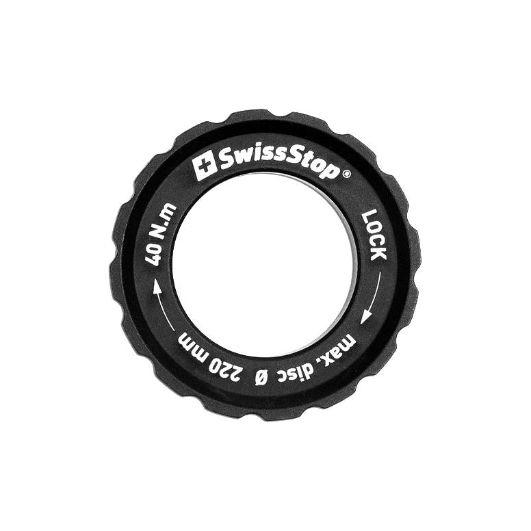 SwissStop Centre Lock Lockring Max 220mm Rotor - Black - 160mm