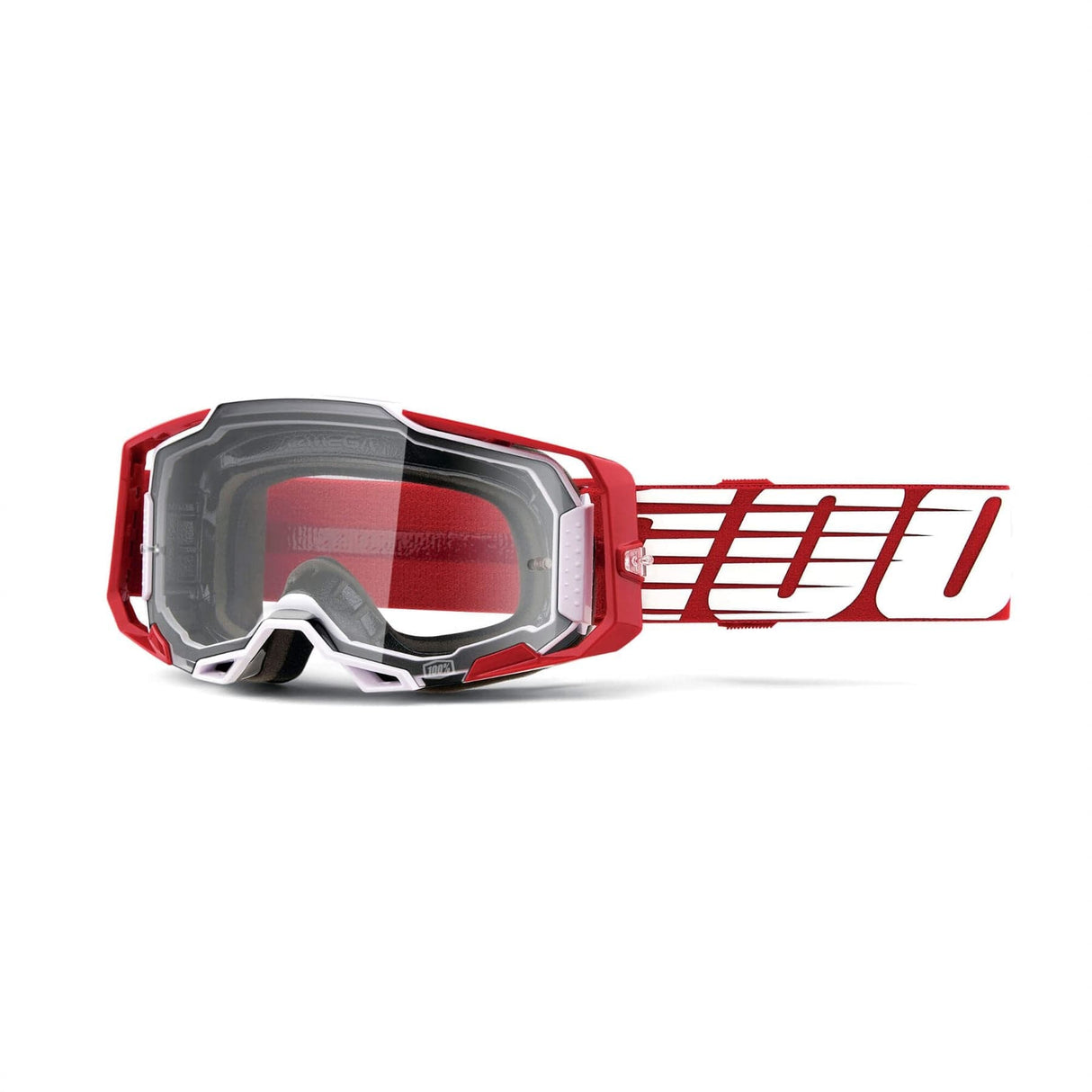 100% Armega Goggles Deep Red / Clear Lens