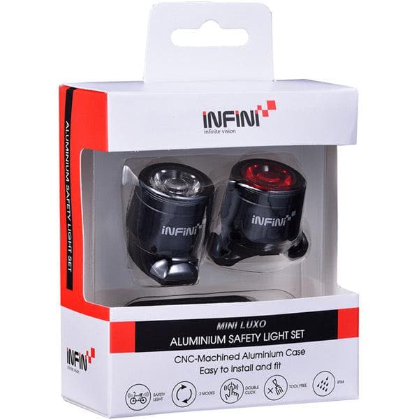 Infini Mini-Luxo USB front and rear lightset; black