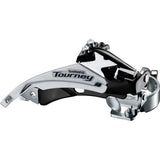 Shimano Tourney / TY FD-TY500 hybrid front derailleur; top swing; dual-pull and multi fit for 42T