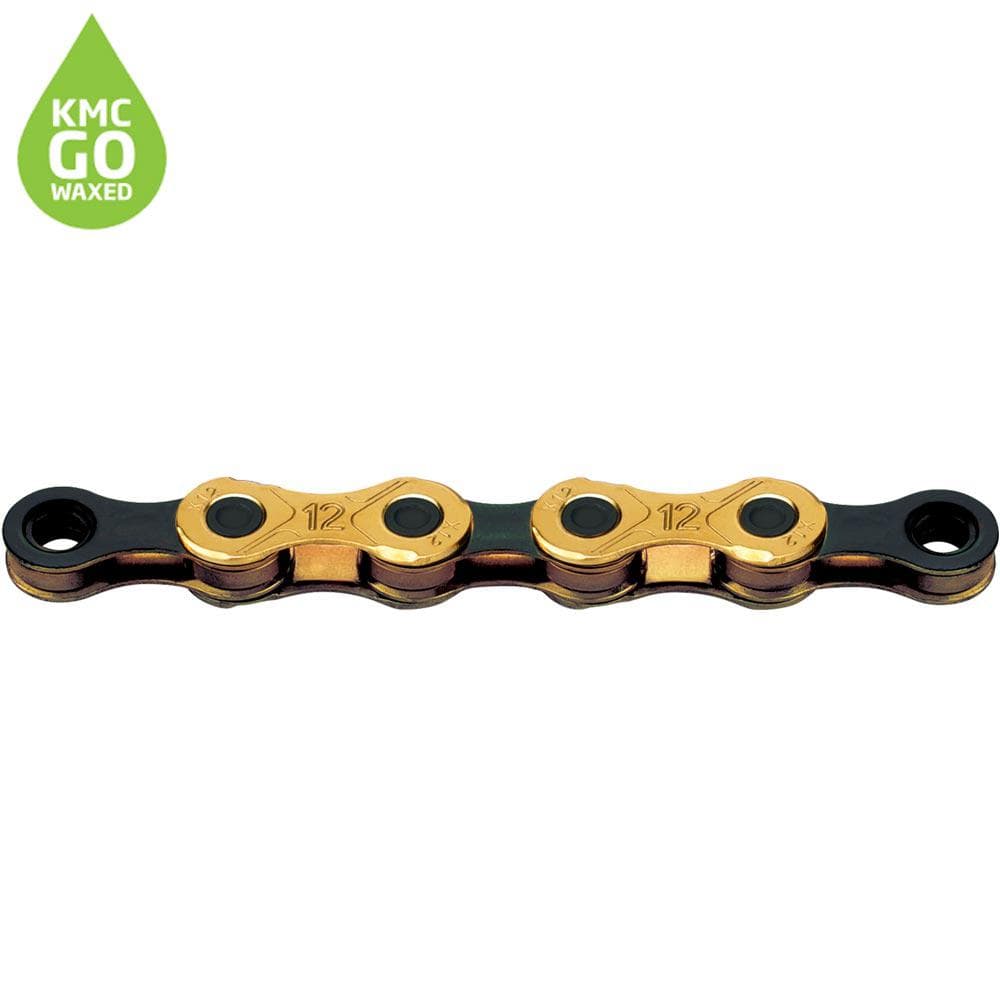 KMC X12 Ti-N Gold/Black Waxed Chain 126L