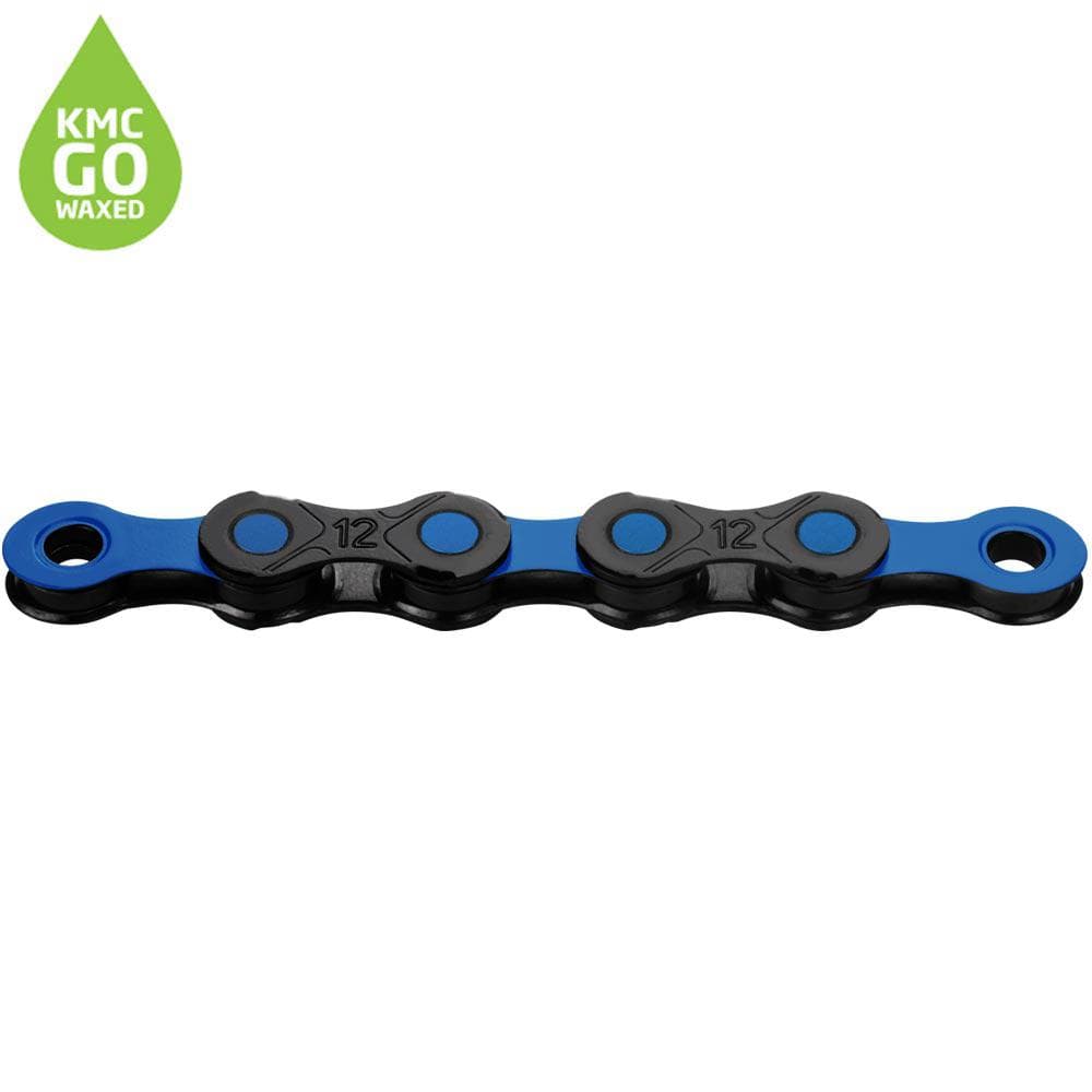 KMC X12 DLC Waxed Chain 126L - Black / Blue