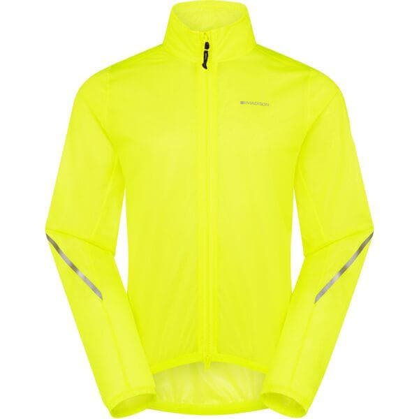 Madison Flux 2L Ultra-Packable Waterproof Jacket; men's; hi-viz yellow - small