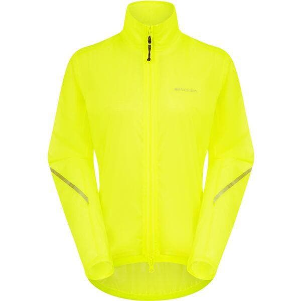 Madison Flux 2L Ultra-Packable Waterproof Jacket; women's; hi-viz yellow - size 16